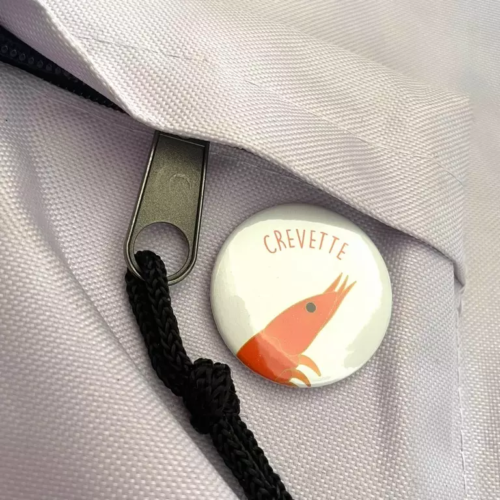 Badge crevette sac