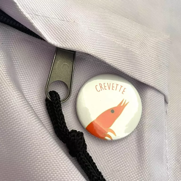 Badge crevette sac