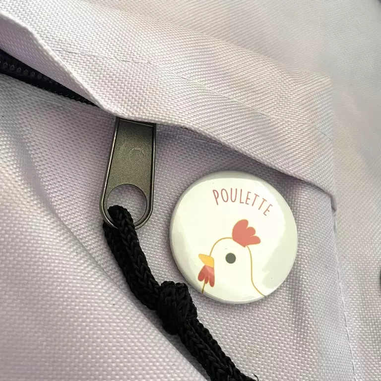 Badge poulette sac