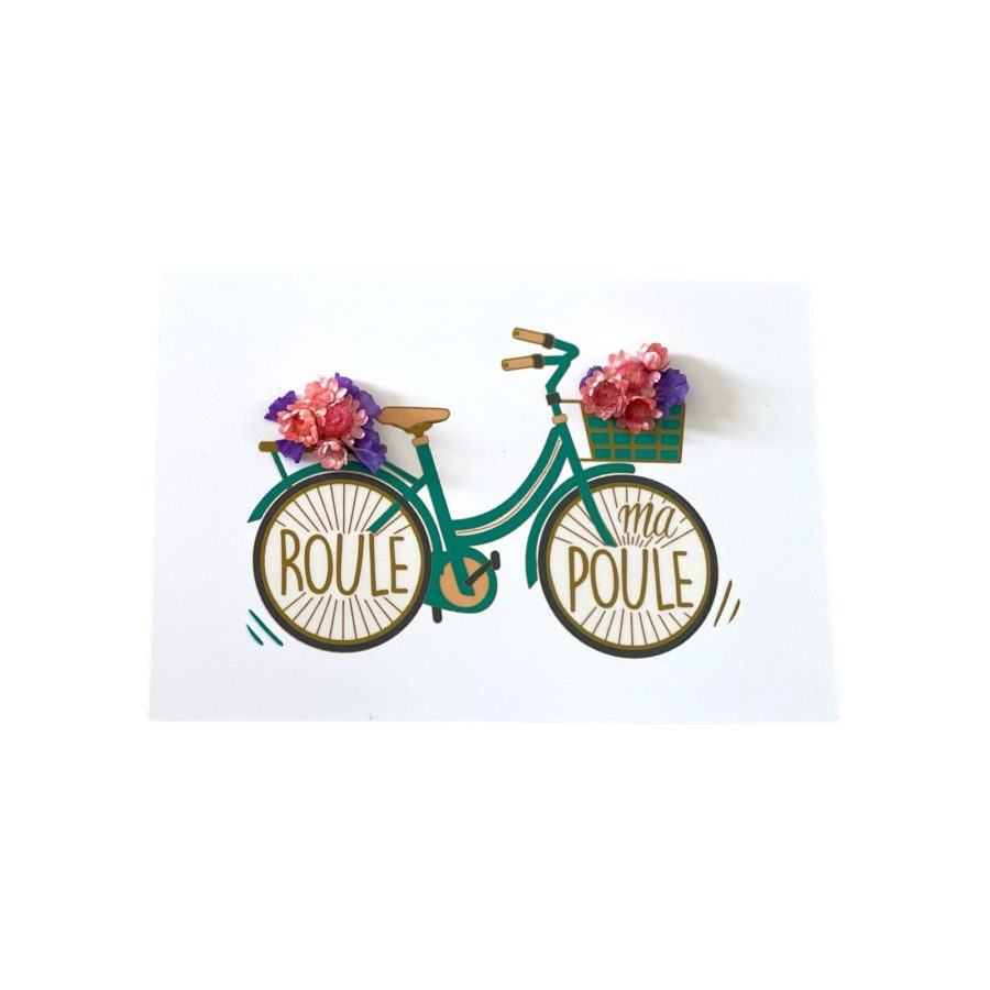 carte roule ma poule fleurs séchées