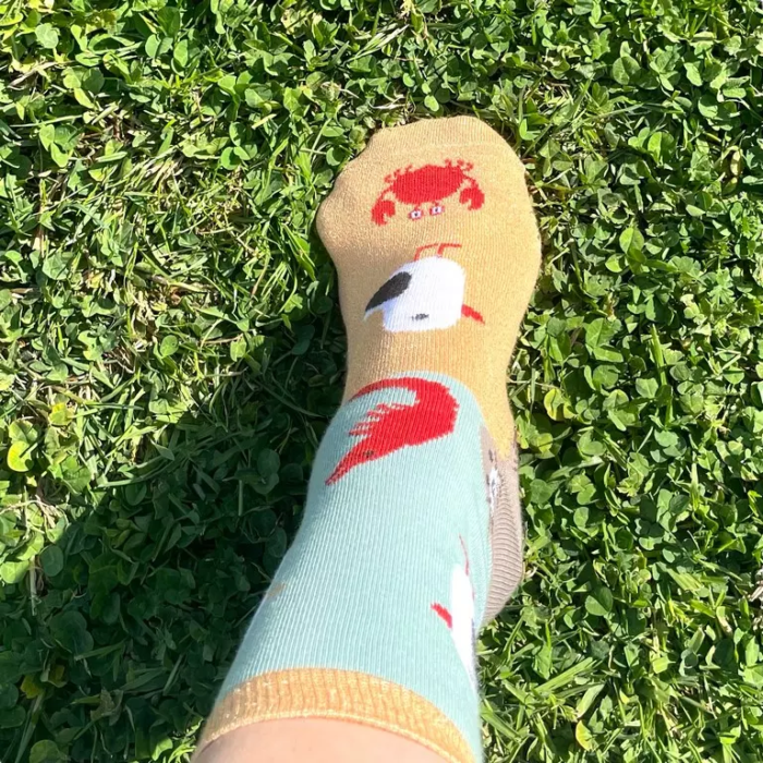 chaussettes mer herbe