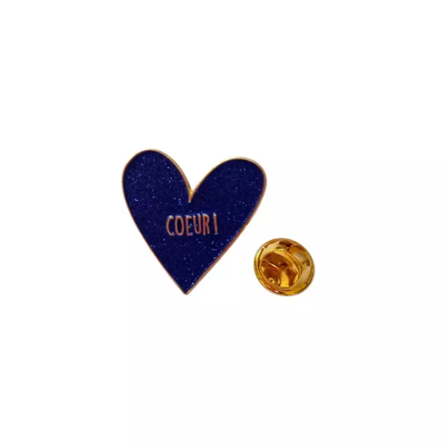 pin's coeur bleu fond blanc