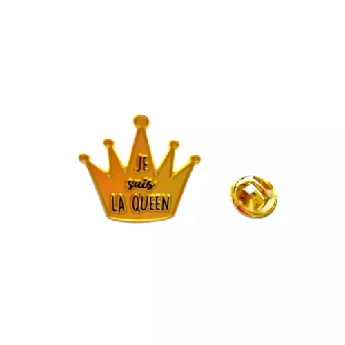 Pin's je suis la queen fond blanc
